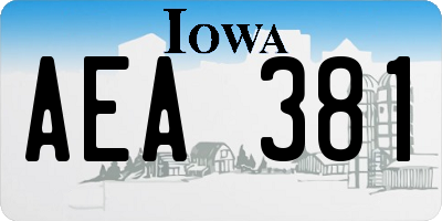 IA license plate AEA381