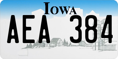 IA license plate AEA384