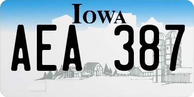 IA license plate AEA387