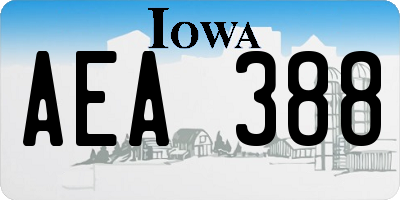 IA license plate AEA388