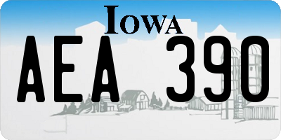 IA license plate AEA390