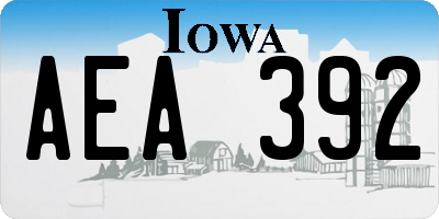 IA license plate AEA392