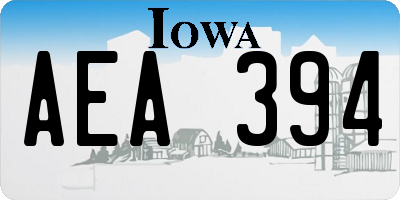IA license plate AEA394