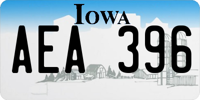 IA license plate AEA396
