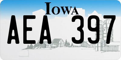 IA license plate AEA397