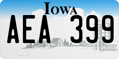 IA license plate AEA399