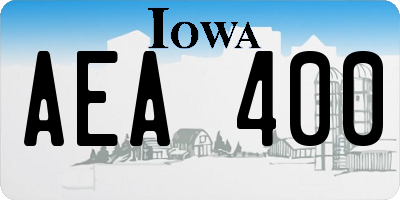 IA license plate AEA400