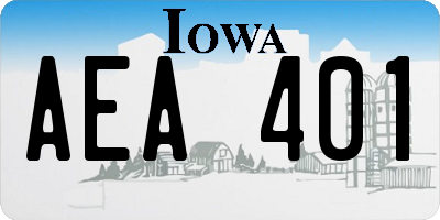 IA license plate AEA401