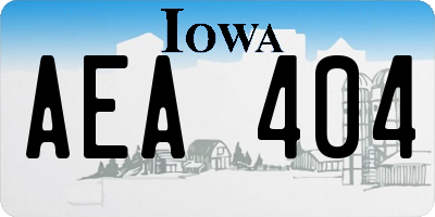 IA license plate AEA404
