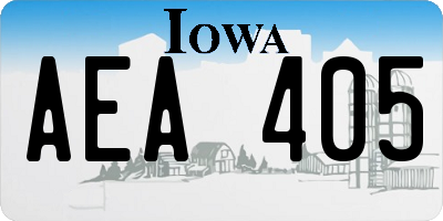 IA license plate AEA405