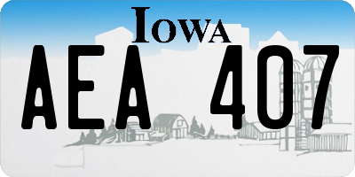 IA license plate AEA407