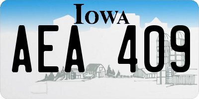 IA license plate AEA409