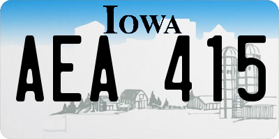 IA license plate AEA415