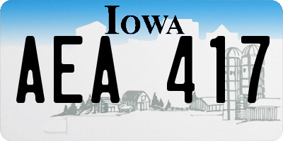 IA license plate AEA417
