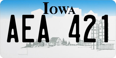 IA license plate AEA421