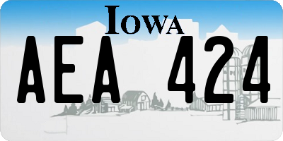 IA license plate AEA424