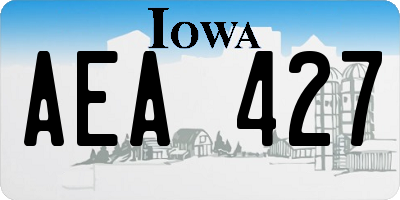 IA license plate AEA427