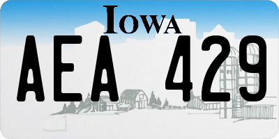 IA license plate AEA429