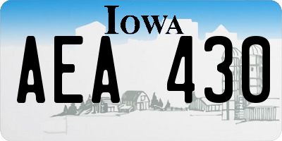 IA license plate AEA430