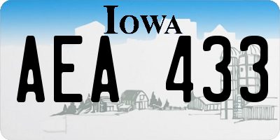 IA license plate AEA433