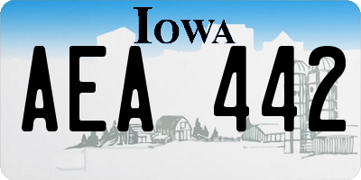 IA license plate AEA442