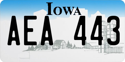IA license plate AEA443
