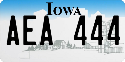 IA license plate AEA444