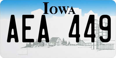 IA license plate AEA449