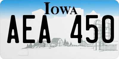 IA license plate AEA450