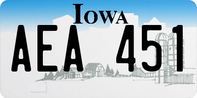 IA license plate AEA451