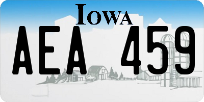 IA license plate AEA459