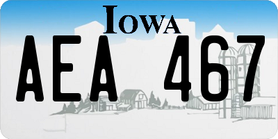 IA license plate AEA467