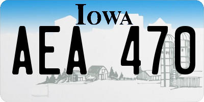 IA license plate AEA470
