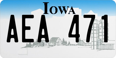 IA license plate AEA471