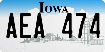 IA license plate AEA474