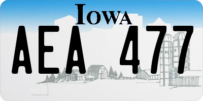 IA license plate AEA477
