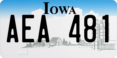 IA license plate AEA481