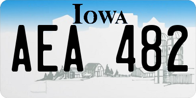 IA license plate AEA482
