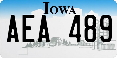 IA license plate AEA489