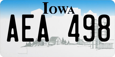 IA license plate AEA498