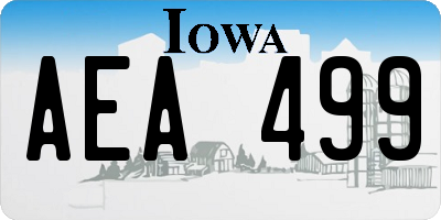 IA license plate AEA499
