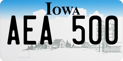 IA license plate AEA500