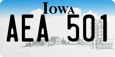 IA license plate AEA501