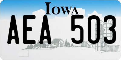 IA license plate AEA503