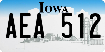 IA license plate AEA512
