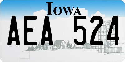 IA license plate AEA524
