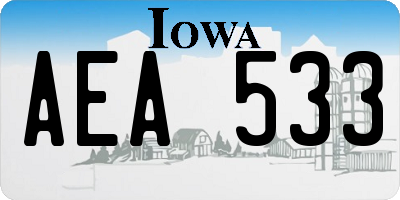 IA license plate AEA533