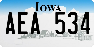 IA license plate AEA534