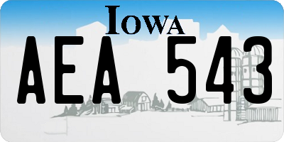 IA license plate AEA543