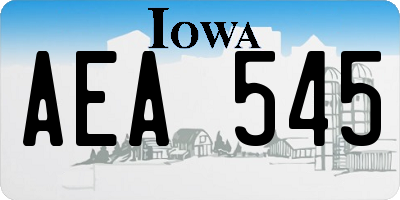 IA license plate AEA545